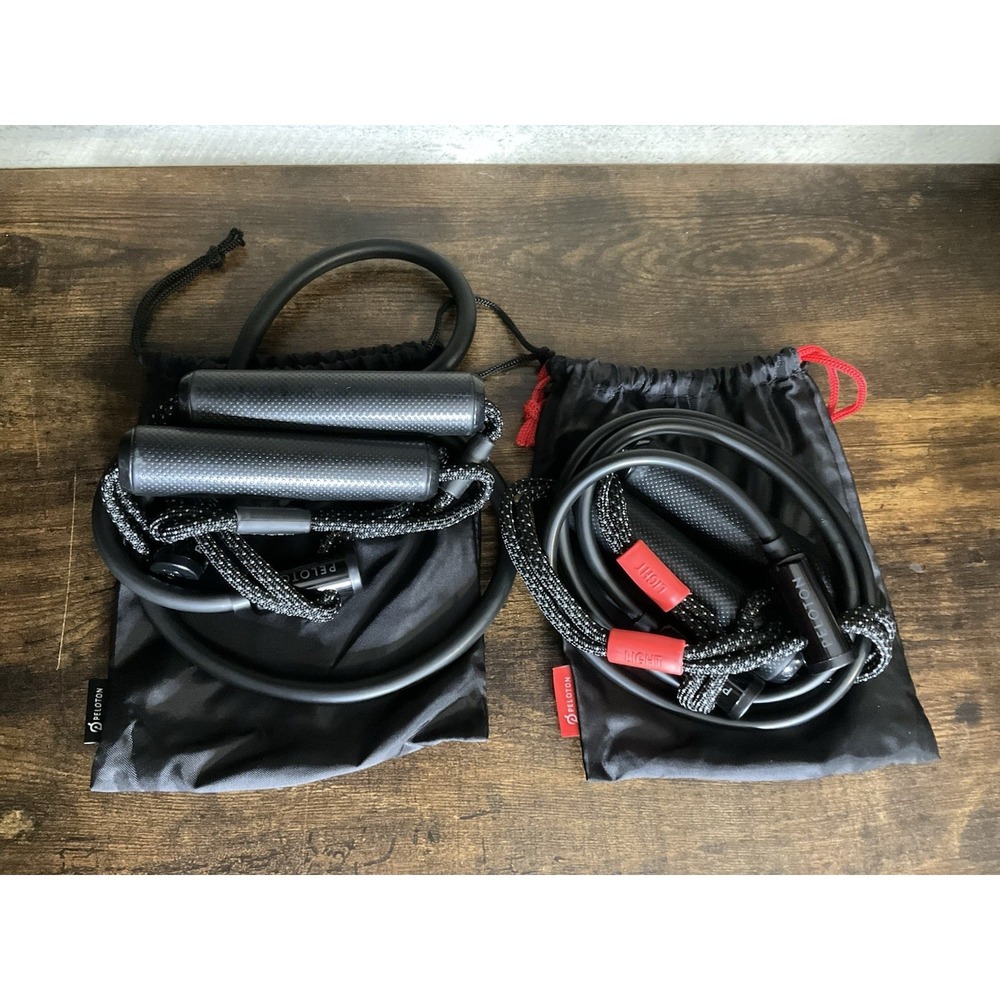 PELOTON Resistance Workout Band Set 2 Piece Light Medium Non Slip Handles